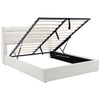 Ottoman Lift Up 5 ft Upholstered King Bed Frame With Storage Headboard Cream