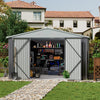 10 x 12 FT Galvanised Metal Steel Sheds Multi-Purpose Storage Shed with Door S
