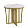 Nest of Tables Set of 2 Round Coffee Table White Side End Table for Living Room