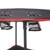 Round Folding Portable Table Camping Garden Party Picnic Trestle w/ Cups Holder