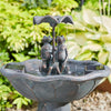 Solar Frog Frolics Umbrella Outdoor Garden Water Fountain Feature | Bird Bath