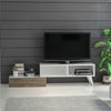 Stylish TV Stand - White & Wallnut