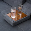 Panana Fabric Sofa Bed Sofabed with Drink Holders Recliner Free Bolster Cushions