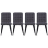 Dining Chairs Set of 4 Velvet Fabric Padded Seat Metal Legs Backrest Home Office