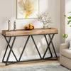 Tribesigns 140cm Console Table, Wood with Unique Metal Base, Industrial Style