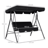 Outdoor 3 Seater Swing Chair Garden Patio Seat Adjustable Canopy Cushion Black