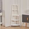 White Corner Ladder Shelving Unit 5Tier Storage Display Stand Bookcase Bookshelf