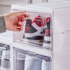 3/6x Clear Plastic Shoe Storage Box Stackable Foldable Boxes Trainers Organiser