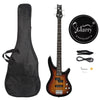 Glarry Sunset GIB Right Handed 4 String Electric Bass Guitar w/ Bag Strap Tool