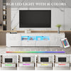2M TV Unit Stand Cabinet w/LED Lights High Gloss Doors Entertainment Storage