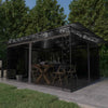 Gazebo with Mosquito Net & LED String Lights 4x3x2.73m Anthracite