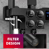 Exposed Shower Taps Mixer Valve Black Bathroom Square Twin Head Bar Shower Set