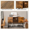 Drink Bar Cabinet Modern Sideboard Wine Rack Cupboard Bottle Storage Unit Brown