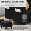 3Seater Corner Sofa &Ottoman Fabric Upholstered LivingRoom L-shape Chaise Lounge