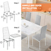 Set of 4 Dining Chairs Padded Seat High back Metal Legs Home Furniture