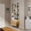 3 Tier Wooden Bookcase Cupboard with Doors Storage Shelving Display Cabinet Unit