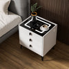 Modern LED Bedside Table 3 Drawers Wireless Charging Side Cabinet Nightstand