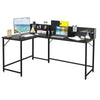 166CM Industrial Computer Desk Gaming Table L-Shaped Corner Workstation Black