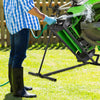 Folding lift for lawn mowers with adjustable height Stand with hand crank Black