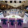 100x White Pleated Skirt Chair Covers Seat Protector Slip Stretch Dining Wedding