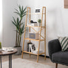 4-Tier Ladder Shelf Bamboo Bookshelf Bookcase Storage Organizer Plant Stand