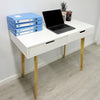 Wooden Dressing Table Computer Desk Home Office Study Bedroom With Drawers White