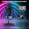 Blue Gaming Chair with RGB LED illuminat Ergonomic Computer Swivel Office Xcfnwz