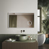 LED Bathroom Mirror With Shaver Socket Demister Clock & Temperature 1000 x 600mm