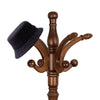 Solid Wood Coat Stand Heavy Duty Freestanding Hallway Coat Rack Tree w/ 8 Hooks