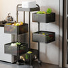 2-6Tier Kitchen Storage Trolley Rolling Cart w/ Rotating Baskets,Lockable Wheels