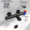 Nes Home Deck Mounted Thermostatic Black Bath Filler Shower Mixer Tap