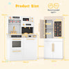 Kids Kitchen Playset Play Kitchen Refrigerator w/ Talking Wall Chart