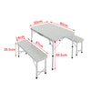 Compact Folding Picnic Table Bench Chair Set Aluminum Alloy 4 Seater Dining Unit