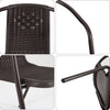 Rectangle Outdoor Garden Table and Chair Set Patio Seats with Parasol Base Hole