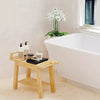 Durable Bamboo Shower Bench Spa Stool Seat Chair 2-Tier Storage Shelf Waterproof