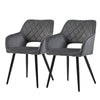Grey Velvet Dining Chairs of 2 Dining Room Kitchen Chairs Set Modern