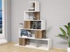 Pyramid Bookcase White & Walnut