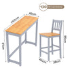 Solid Pine Wood Bar Dining Table and 2 Chairs Set Breakfast Kitchen Bistro Table