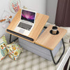 Folding Laptop Bed Tray Table Portable Lap Desk Notebook Breakfast w/ Cup Slot