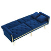 Modern Velvet Sofa Bed 2 Seater Click Clack Sofa Settee Recliner Couch Blue