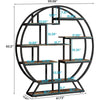 Modern Wood & Metal Freestanding Bookcase with Staggered Open Shelves
