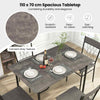 Rectangular Dining Furniture Set for 4 People Kitchen Table with 4 Chairs-Grey