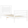 Bed Frame with Headboard White 100x200 cm Solid Wood