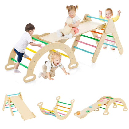 3-in-1 Climbing Triangle Ladder Pikler Montessori Children Climbing Toys