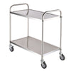 2 Tier Stainless Steel Catering Trolley Food Dinner Service Cart On Wheels 3FT