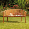 Acacia Wooden Banana Bench Water Resistant Outdoor Furniture Garden Patio
