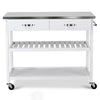 Kitchen Trolley Cart Rolling Island Cart Serving Cart Large Storage 2 Drawers