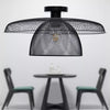 Black Metal Wire Tiered 43cm Ceiling Light Flush Fitting Industrial