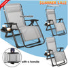 1X Heavy Duty Zero Gravity Chair Folding Lounge Beach Outdoor Square Frame