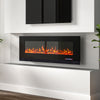 Electric Heater 50In LED Fireplace Wall Mounted Inset Standing Media Log Fire